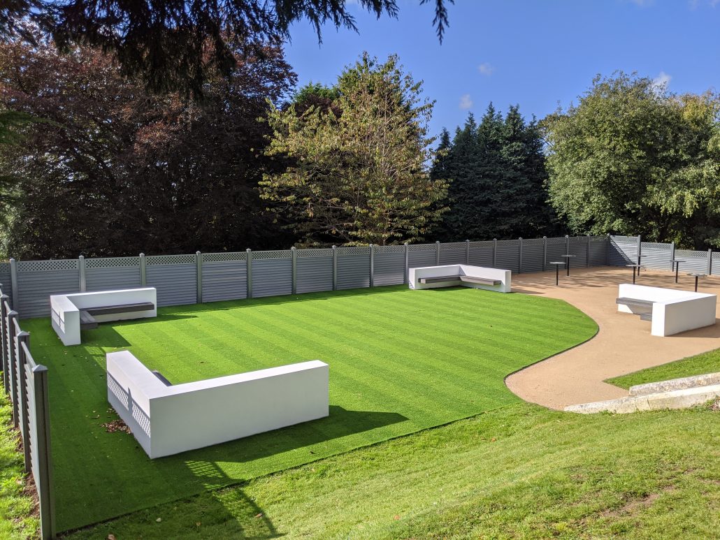 Artificial Grass Landscape With Fencing